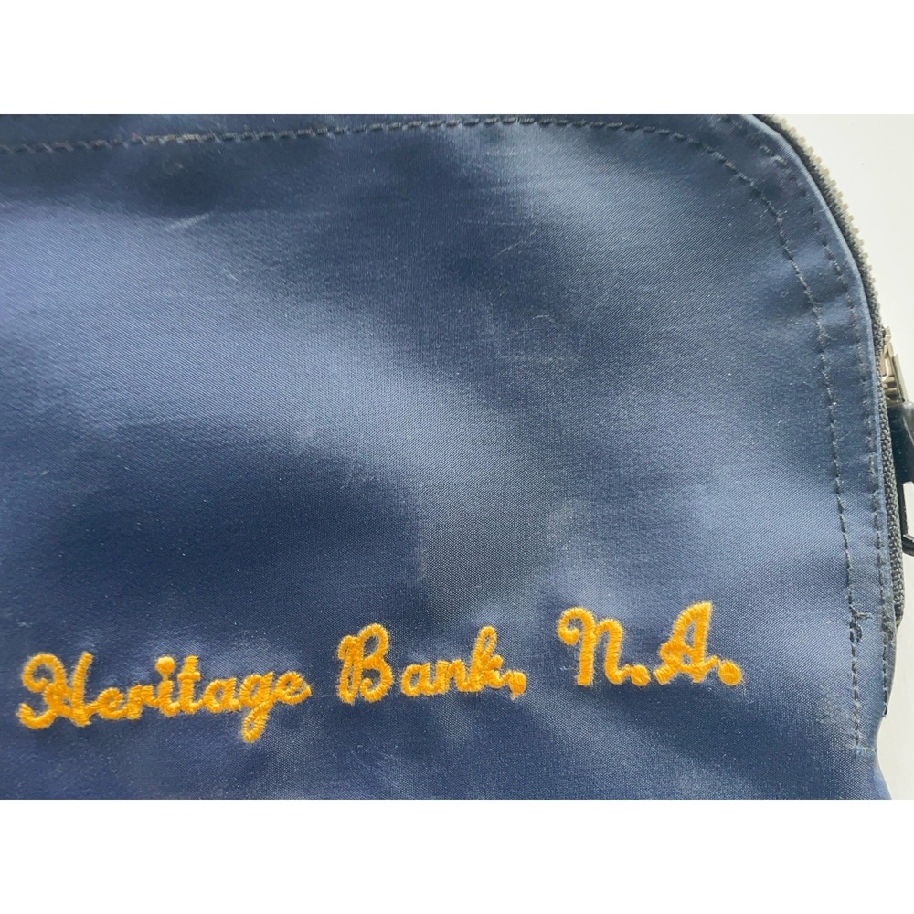Vintage Peoples Heritage Bank 1875 Bank Deposit Zip Pouch Bag Locking No Key - Picture 9 of 15